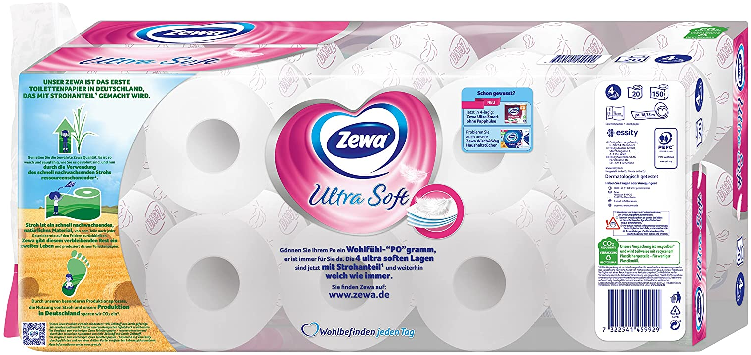 60er Pack Zewa Ultra Soft Toilettenpapier 3x 20 Rollen ab 28,86€ (statt 33€)   Prime Sparabo