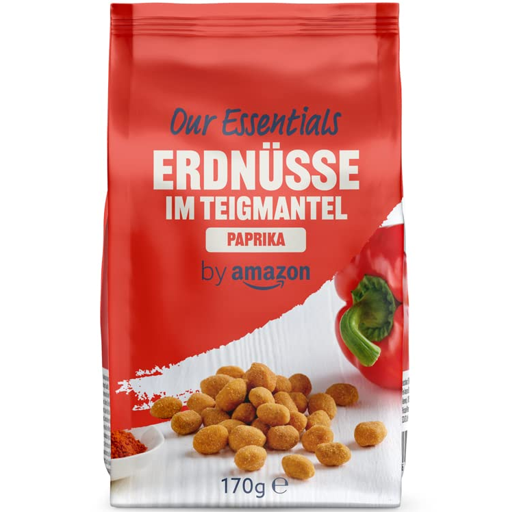 🥜🥜Our Essentials Erdnüsse im Teigmantel Paprika, 170g ab 1,03€