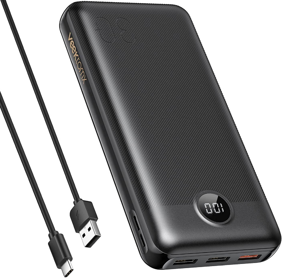 Veektomx USB A C Powerbank mit 30.000mAh für 22,49€ (statt 36€)