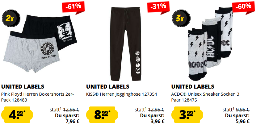 SportSpar: 3 für 2 Merch Sale   z.B. ACDC Iso Becher + Pink Floyd T Shirt + ACDC Shorts für 17€ (statt 30€)