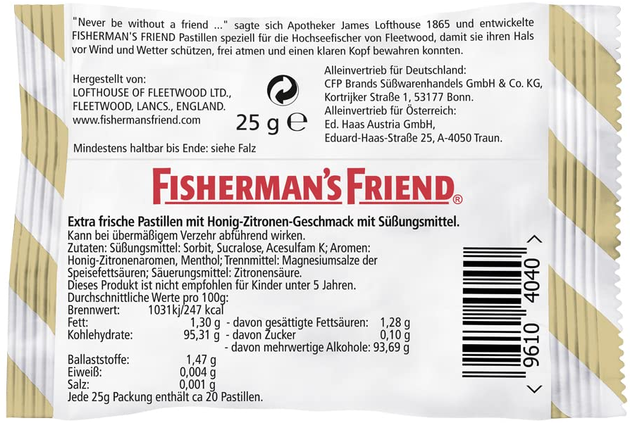 24er Pack Fishermans Friend Honey & Lemon, 25g Tüten für 18,89€ (statt 22€)   Prime