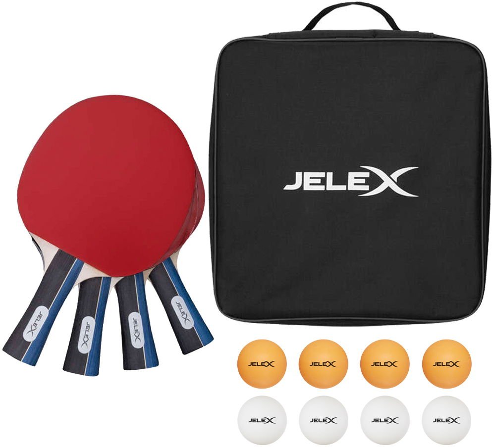4er Set Jelex Sidespin Tischtennis Schläger mit 8 Bällen für 16,99€ (statt 26€)
