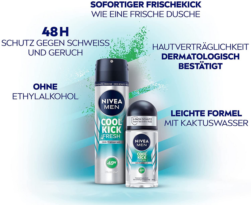 3x Nivea Men Cool Kick Fresh Deo Spray ab 3,72€ (statt 6,57€)