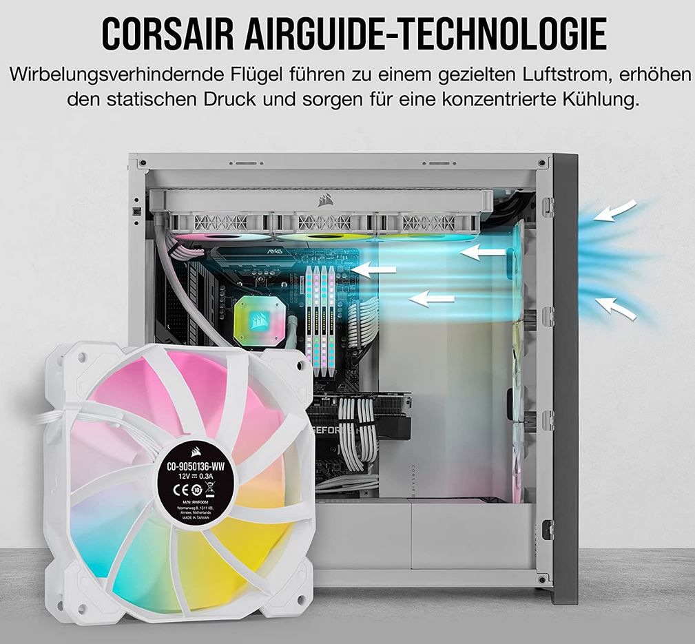 3er Pack Corsair iCUE SP120 RGB ELITE Performance PWM Lüfter für 38,33€ (statt 59€)