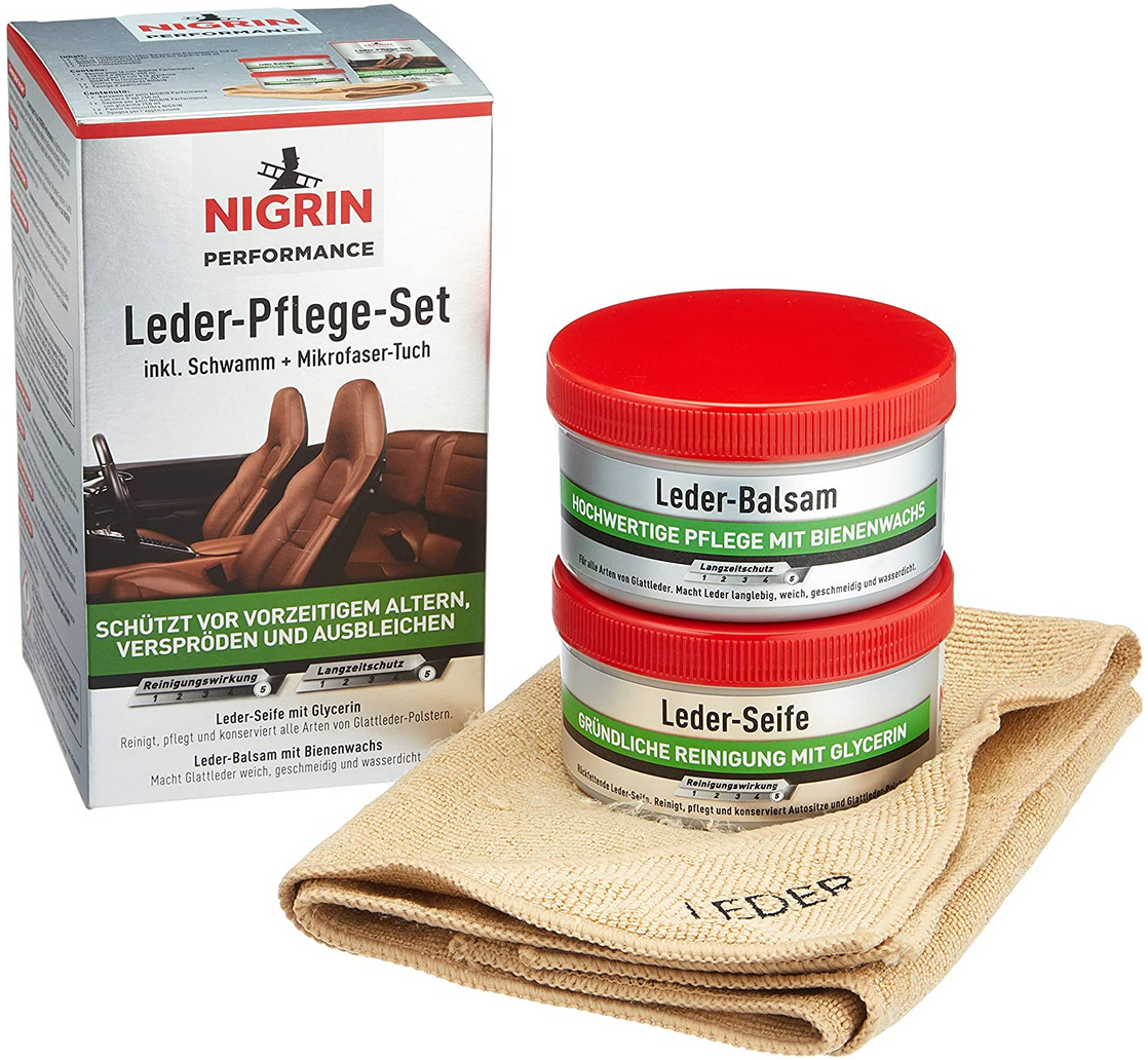 Nigrin Performance Leder Pflege Set mit Seife & Balsam, 250ml für 9,27€ (statt 18€)   Prime