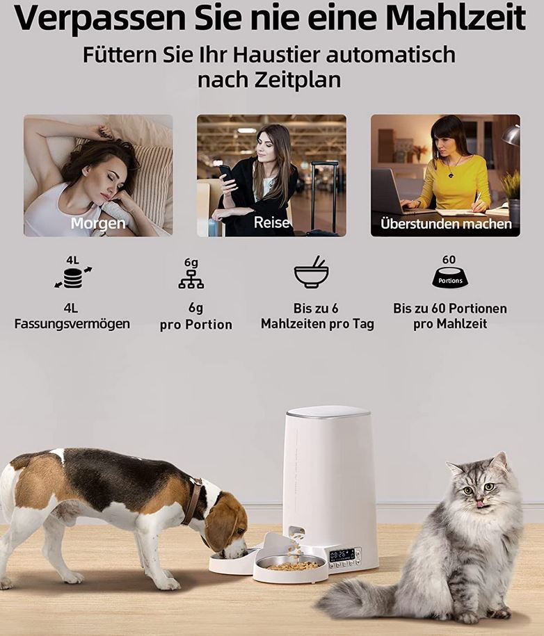 Rojeco Futterautomat mit 2 Edelstahlnäpfen für 44,99€ (statt 90€)