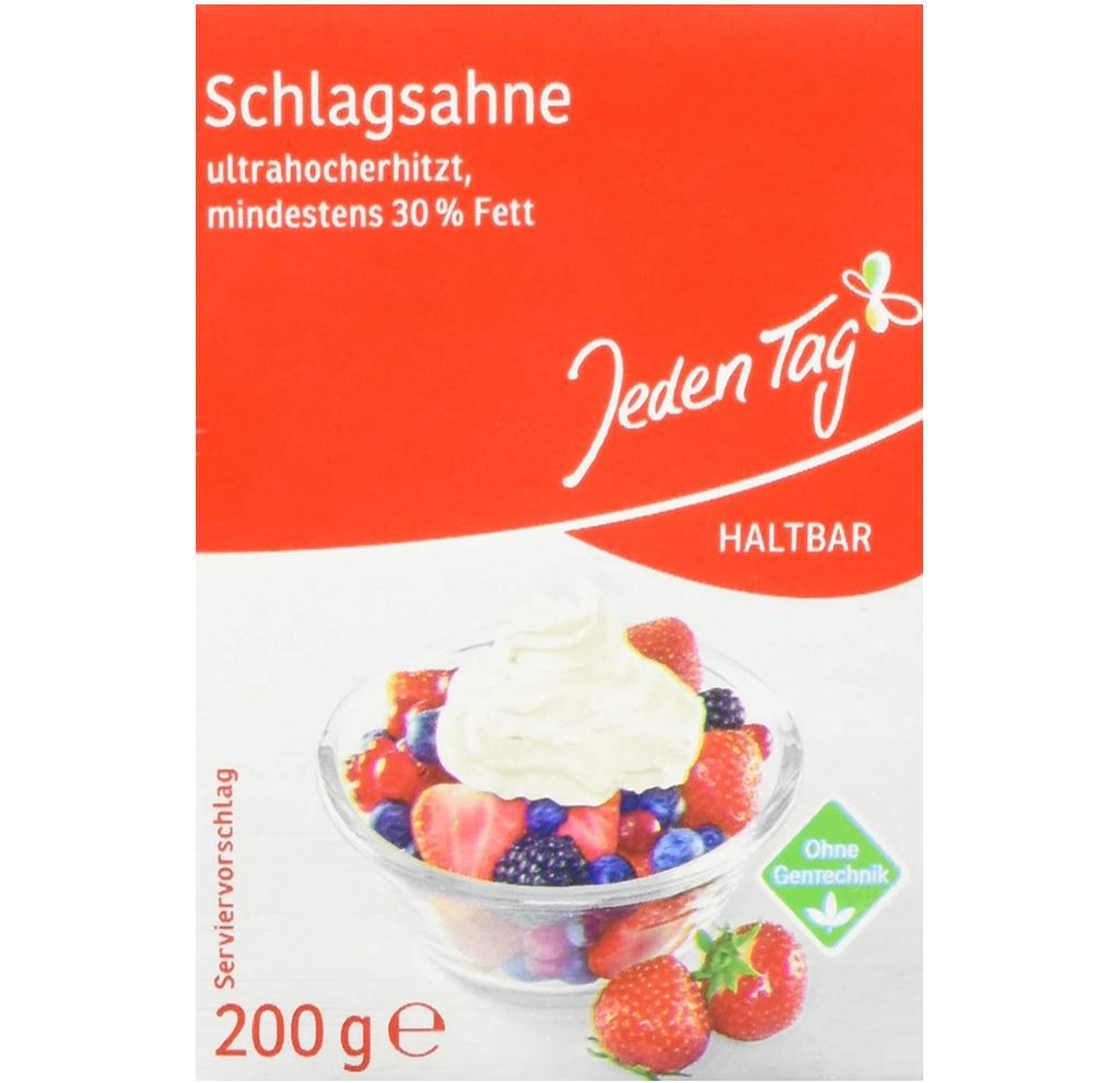 Jeden Tag H Schlagsahne 30%, 200 g für 0,65€ (statt 1€)   Prime