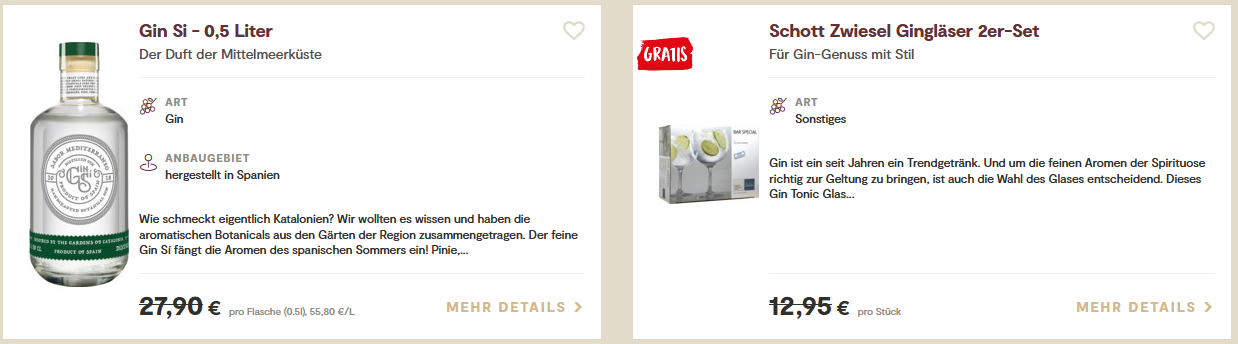 2x Gin Si, 0,5L, 40% vol. + 2x 2er Set Schott Zwiesel Gin Gläser Set für 48,79€ (statt 75€)
