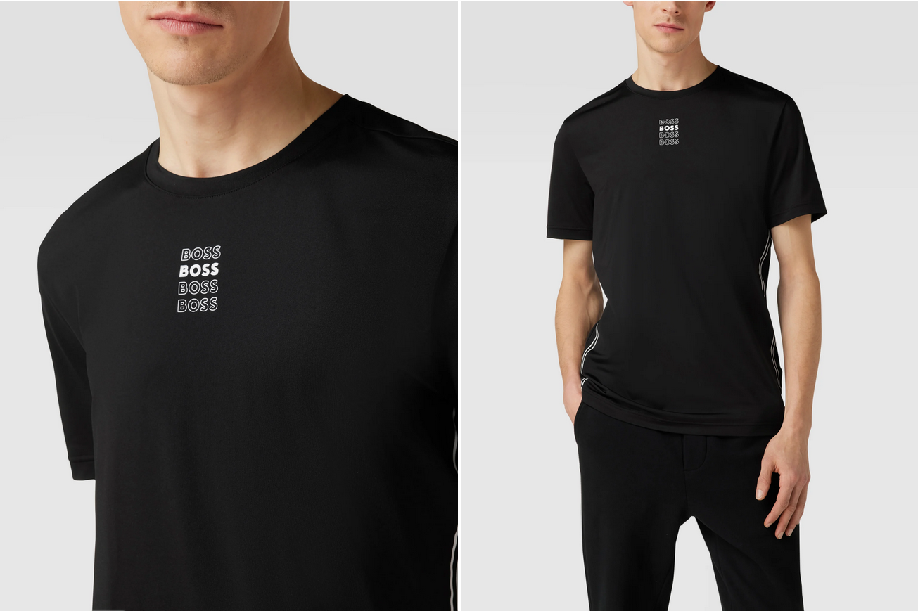 BOSS Athleisurewear T Shirt mit Label Schriftzug in 2 Farben für je 49,99€ (statt 70€)