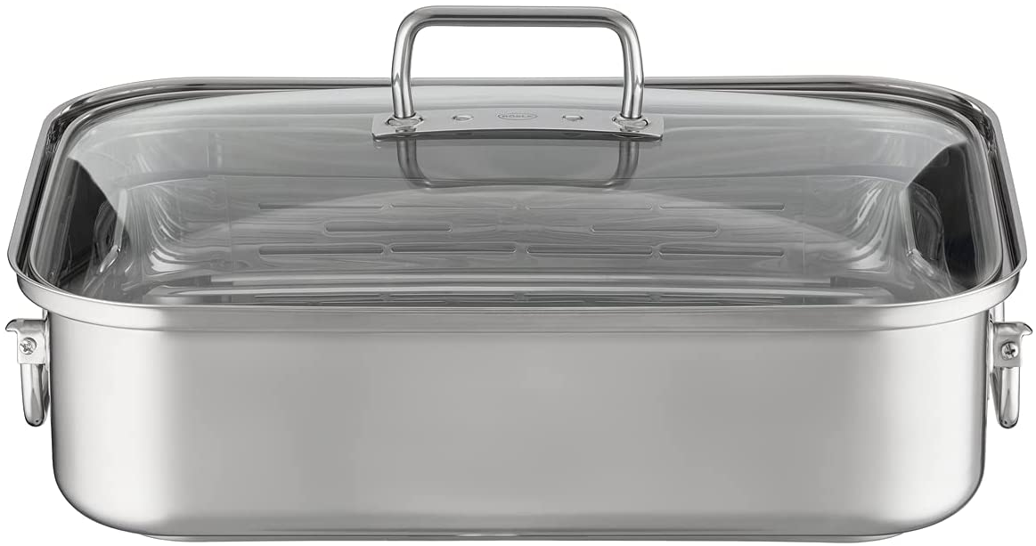 Rösle Expertiso Bräter mit Glasdeckel, 38 x 28 cm für 79,99€ (statt 105€)