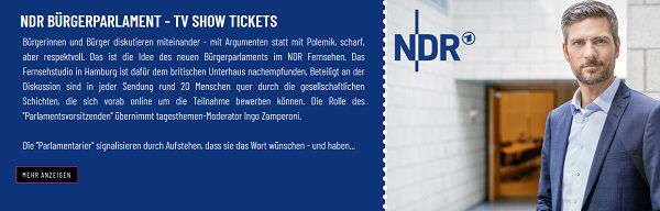 Freikarten: NDR Bürgerparlament für November in Hamburg