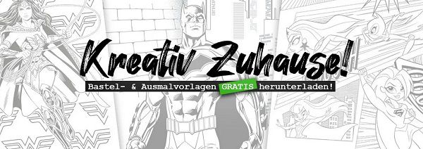 Panini: Mal  und Bastelvorlagen mit Batman, Wonder Woman & Co. gratis