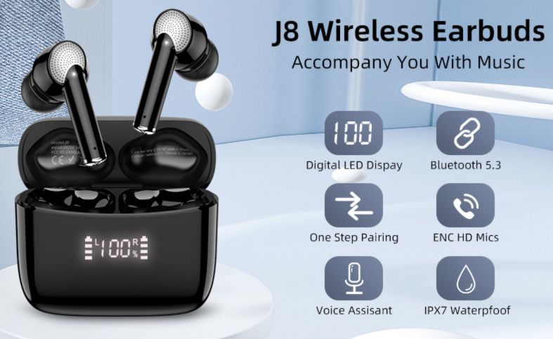 AELBONY J83 BT 5.3 TWS InEar Kopfhörer für 11,99€ (statt 29€)   Prime