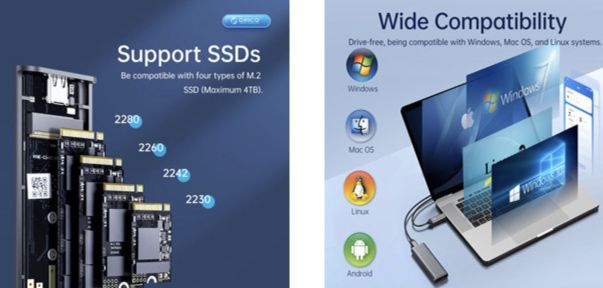 ORICO M.2 NVMe SSD Gehäuse mit USB3.2 für 18,89€ (statt 27€)