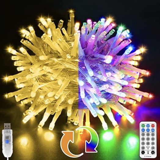 10m LED Lichterkette (100 LEDs) mit 4 Farbmodi & 11 Modi für 8,49€ oder 20m für 10,99€   Prime