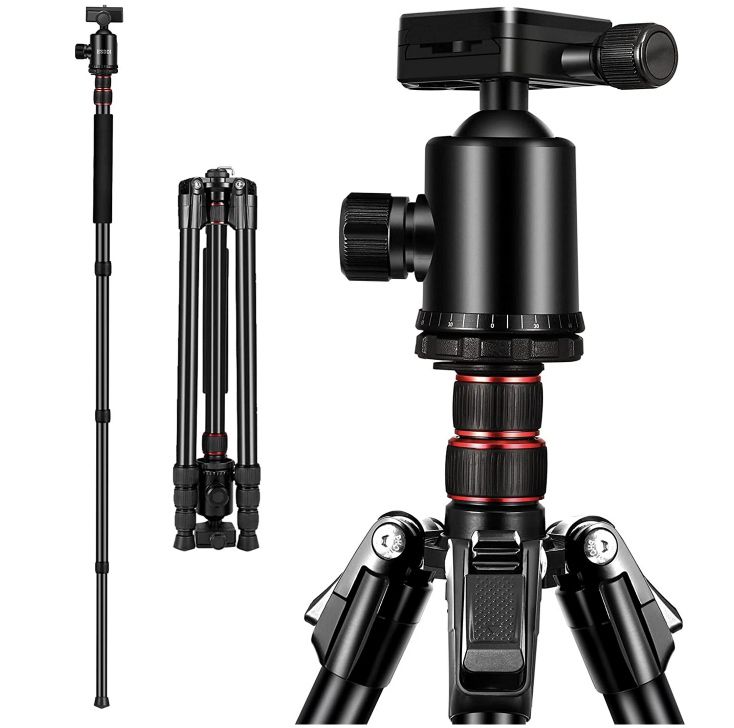 TP-60 Kamerastativ (max 208 cm) mit 360° Kugelkopf für 29,99€ (statt 80€)