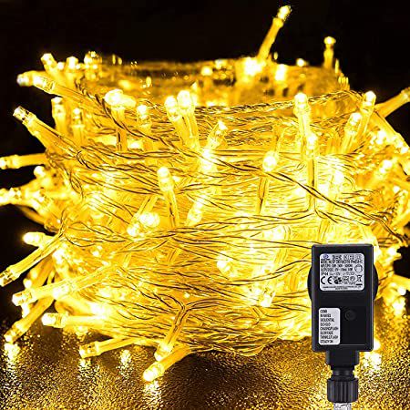 20m Lichterkette mit 200 LEDs in Warmweiß & 8 Modi für 11,99€   Prime