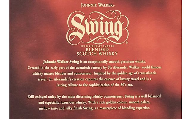 🥃0.7L Johnnie Walker Swing Blended Whisky ab 33,24€ (statt 46€)