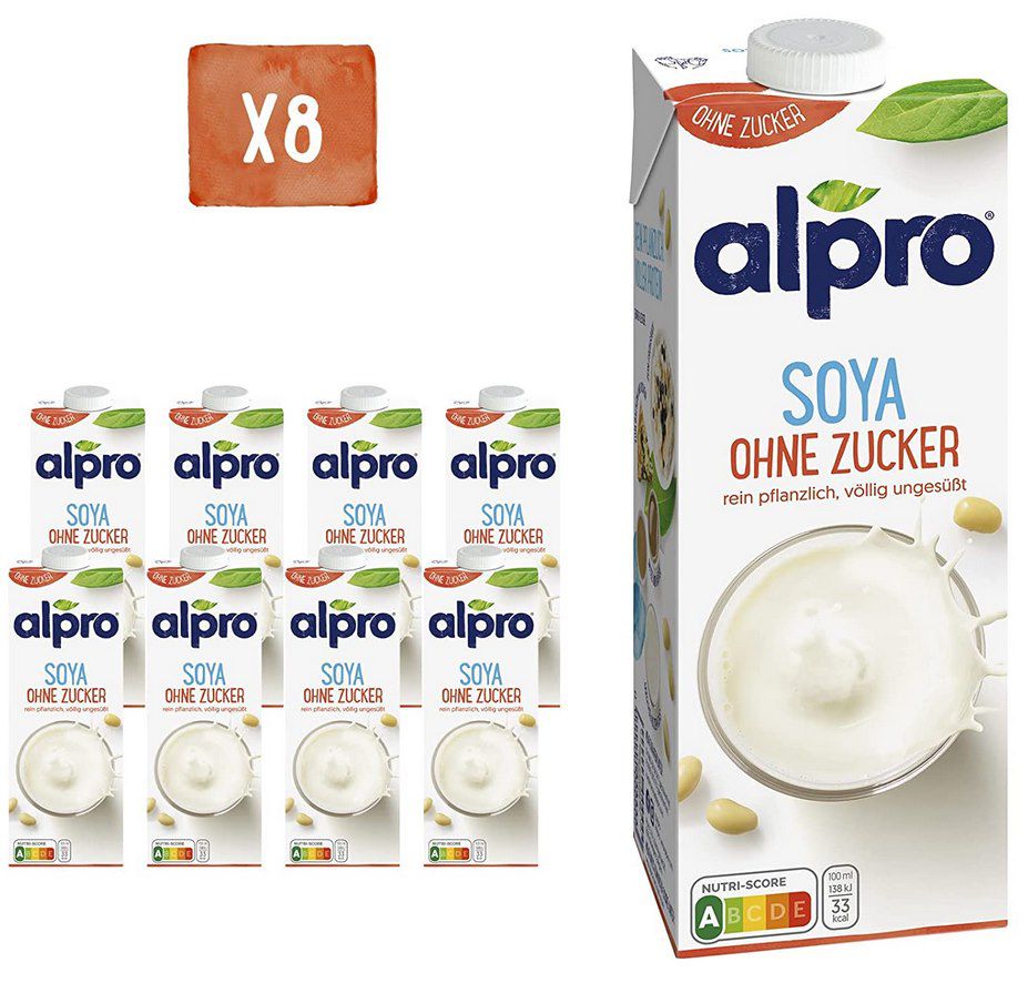 8x Alpro Sojadrink Ohne Zucker (1l) für 11,32€ (statt 16€)