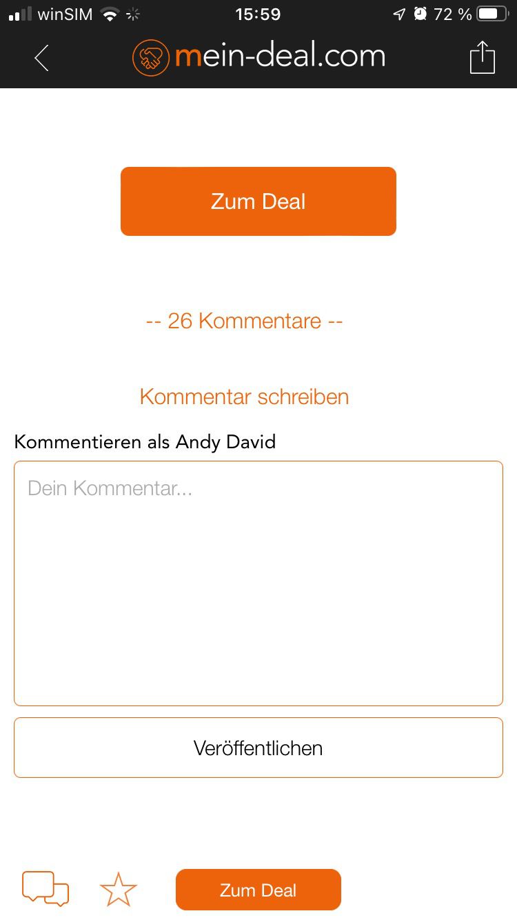 Feedback (bitte kommentieren) von den Mein Deal iOS App Usern! Danke!