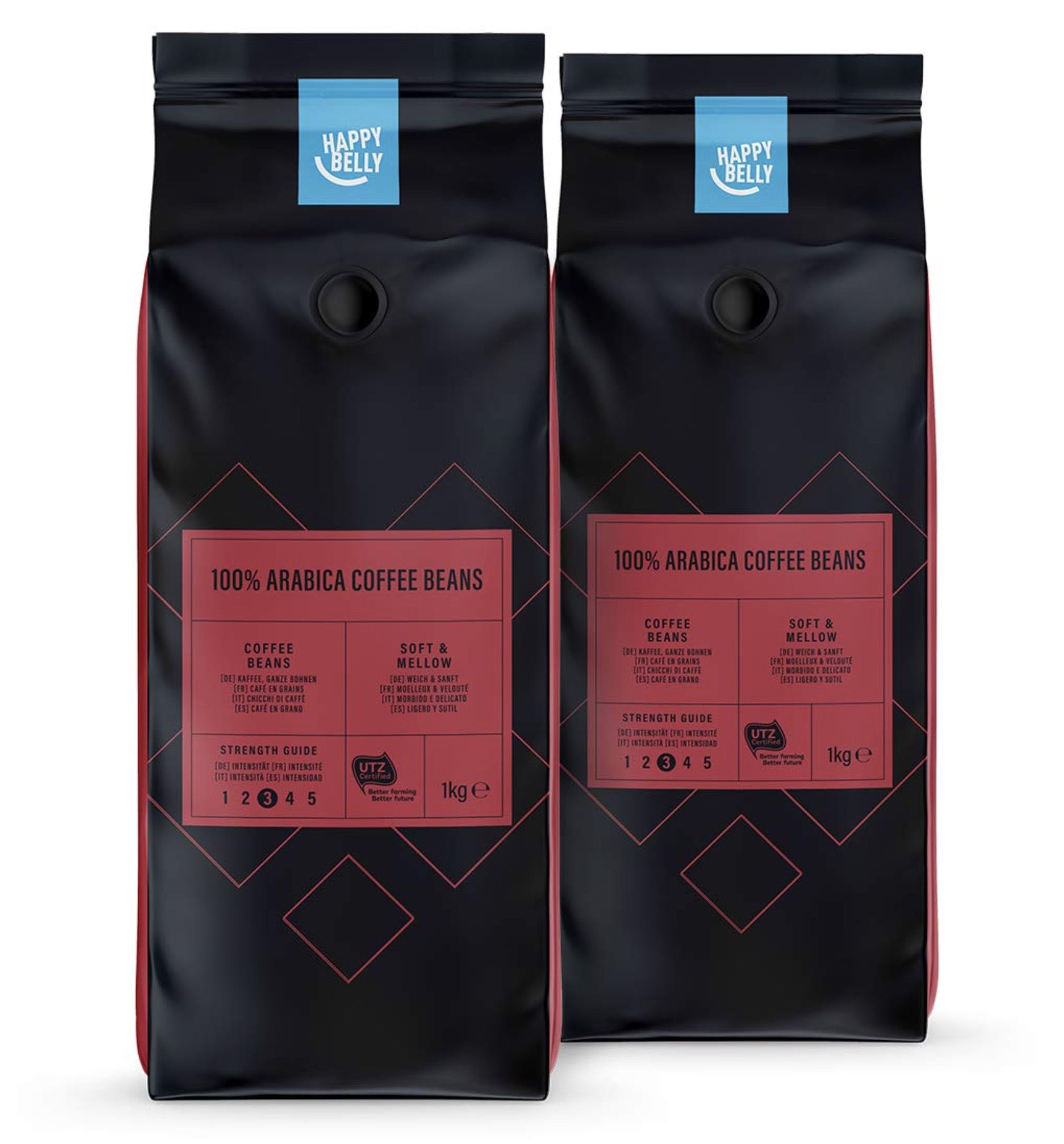 2kg Happy Belly 100% Arabica Kaffeebohnen für 14,83€ (statt 20€)   Prime Sparabo