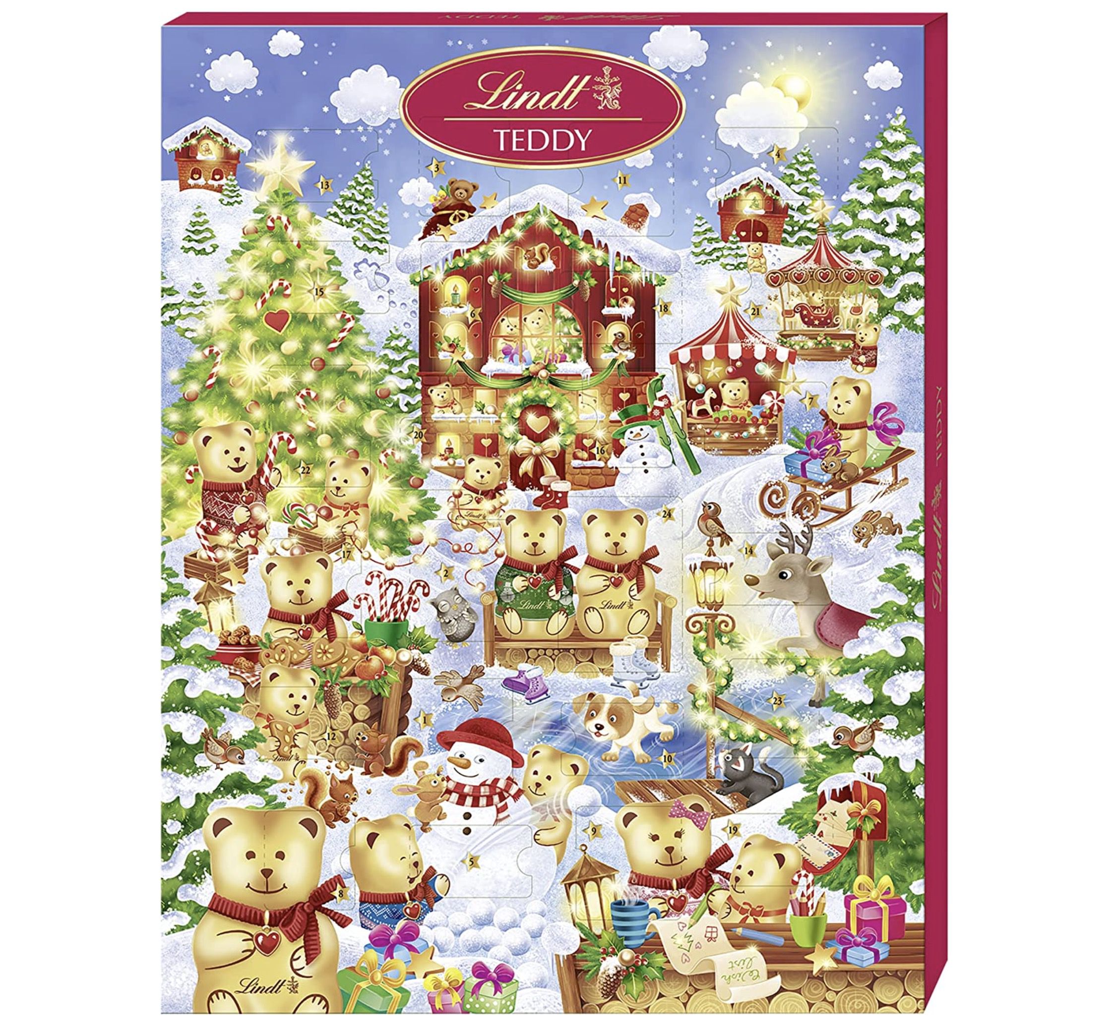 Lindt Schokolade Teddy Wimmelbild Adventskalender 2022 für 12€ (statt 20€)   Prime