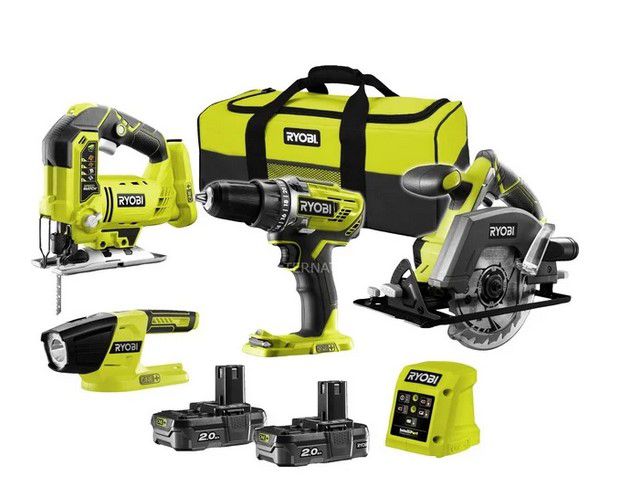 Ryobi ONE+ 18V Akku Combo Werkzeug Set R18CK4D 220S für 199,90€ (statt 399€)