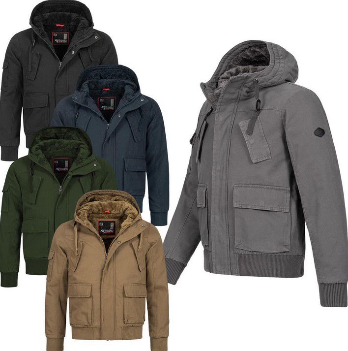 A. Salvarini AS 139 Herren gefütterte Winter Jacke mit Teddyfell für 59,90€ (statt 80€)