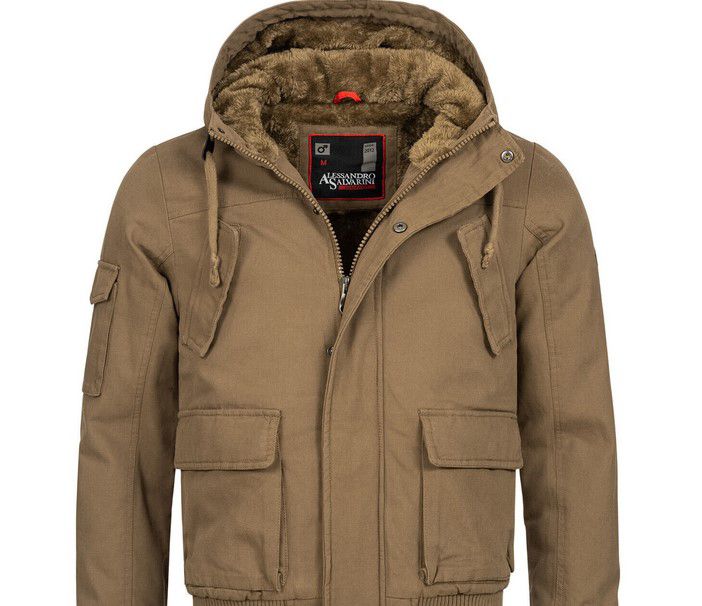 A. Salvarini AS 139 Herren gefütterte Winter Jacke mit Teddyfell für 59,90€ (statt 80€)
