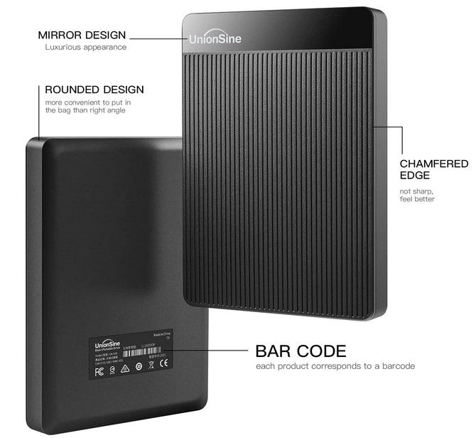 UnionSine Ultra Slim 1TB Externe USB Festplatte für 34,99€ (statt 48€)