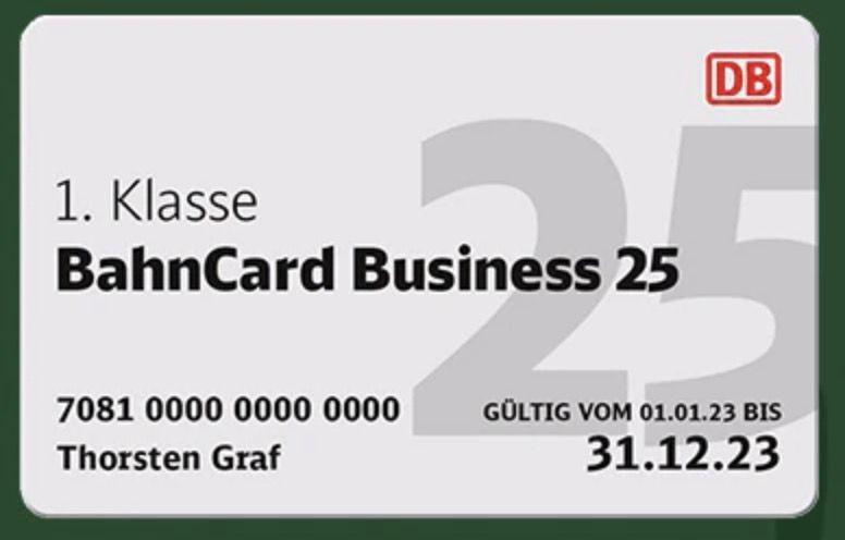 DB BahnCard Business 25 für 49,90€ (statt 134€)