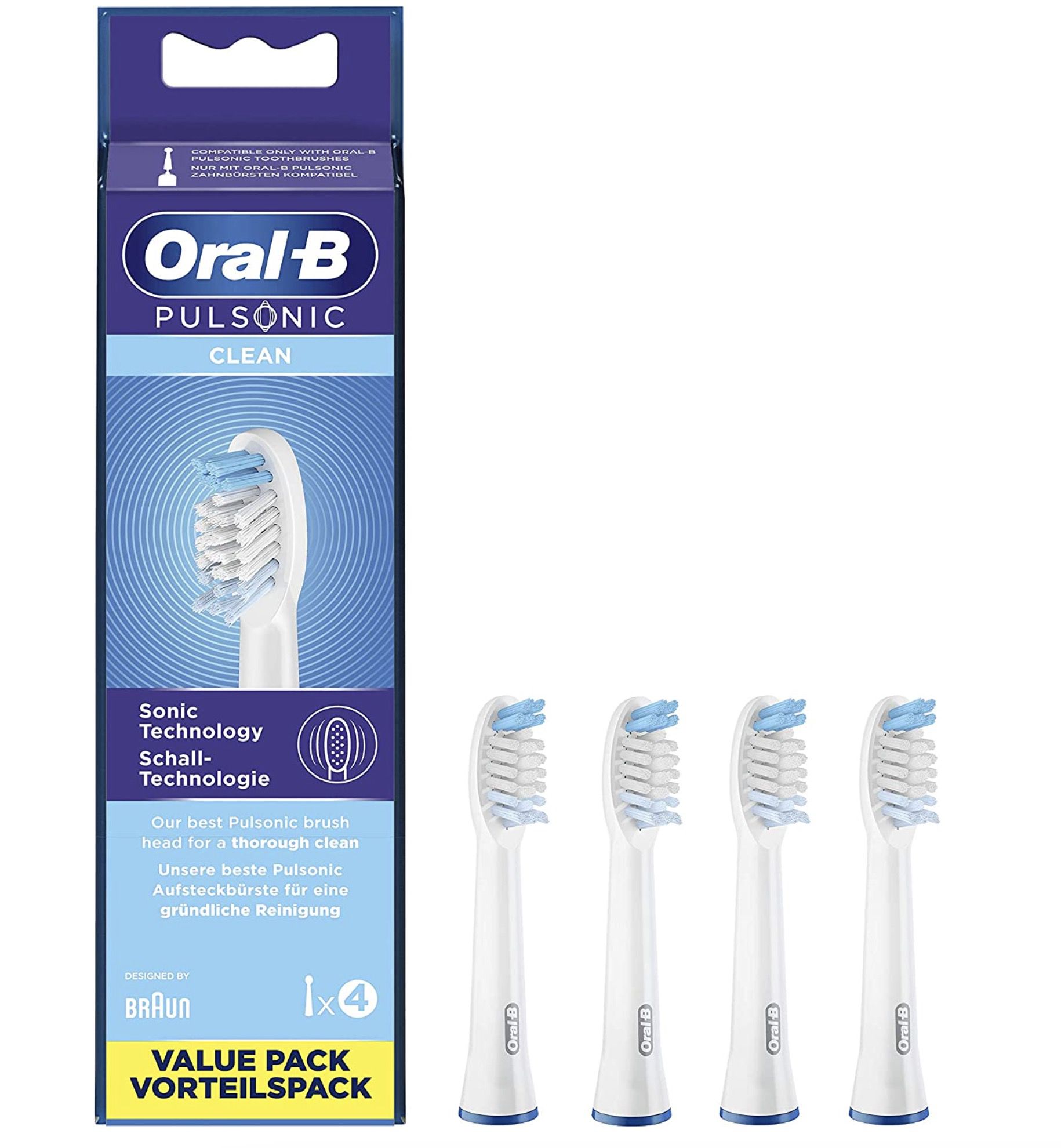 4er Pack Oral B Pulsonic Clean Aufsteckbürsten für 9,30€ (statt 14€)