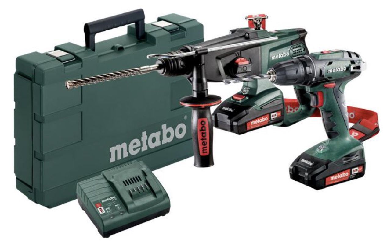 metabo Akku Combo Set mit 18V Bohrschrauber, Kombihammer, 4x 2,0 Ah für 155,99€ (statt 230€)