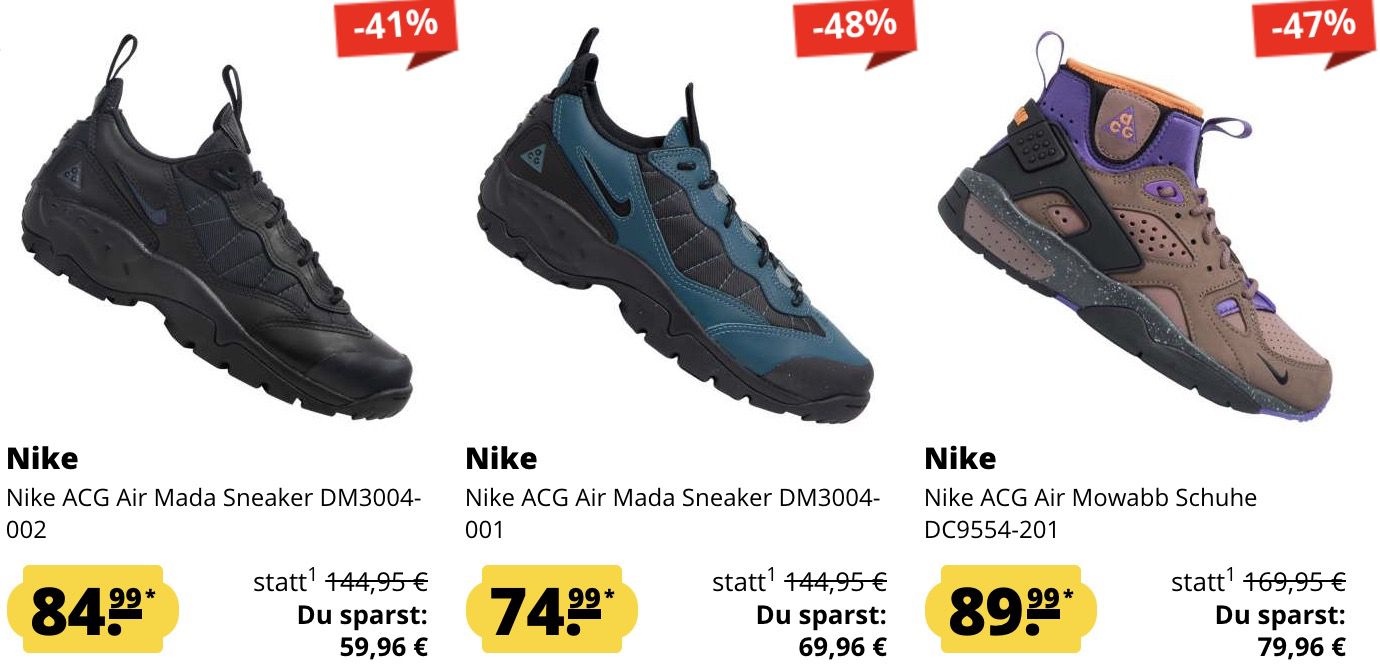 SportSpar: 11% Rabatt zum Singles Day   z.B. Nike ACG Air Mada für 75,64€ (statt 101€)