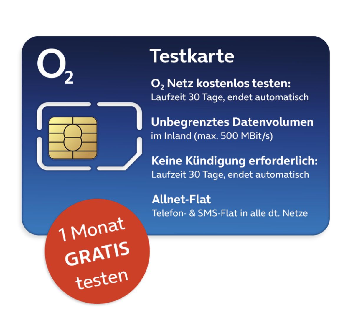 GRATIS! o2 Testkarte mit unlimited 5G/LTE Datenvolumen inkl. Allnet-Flat