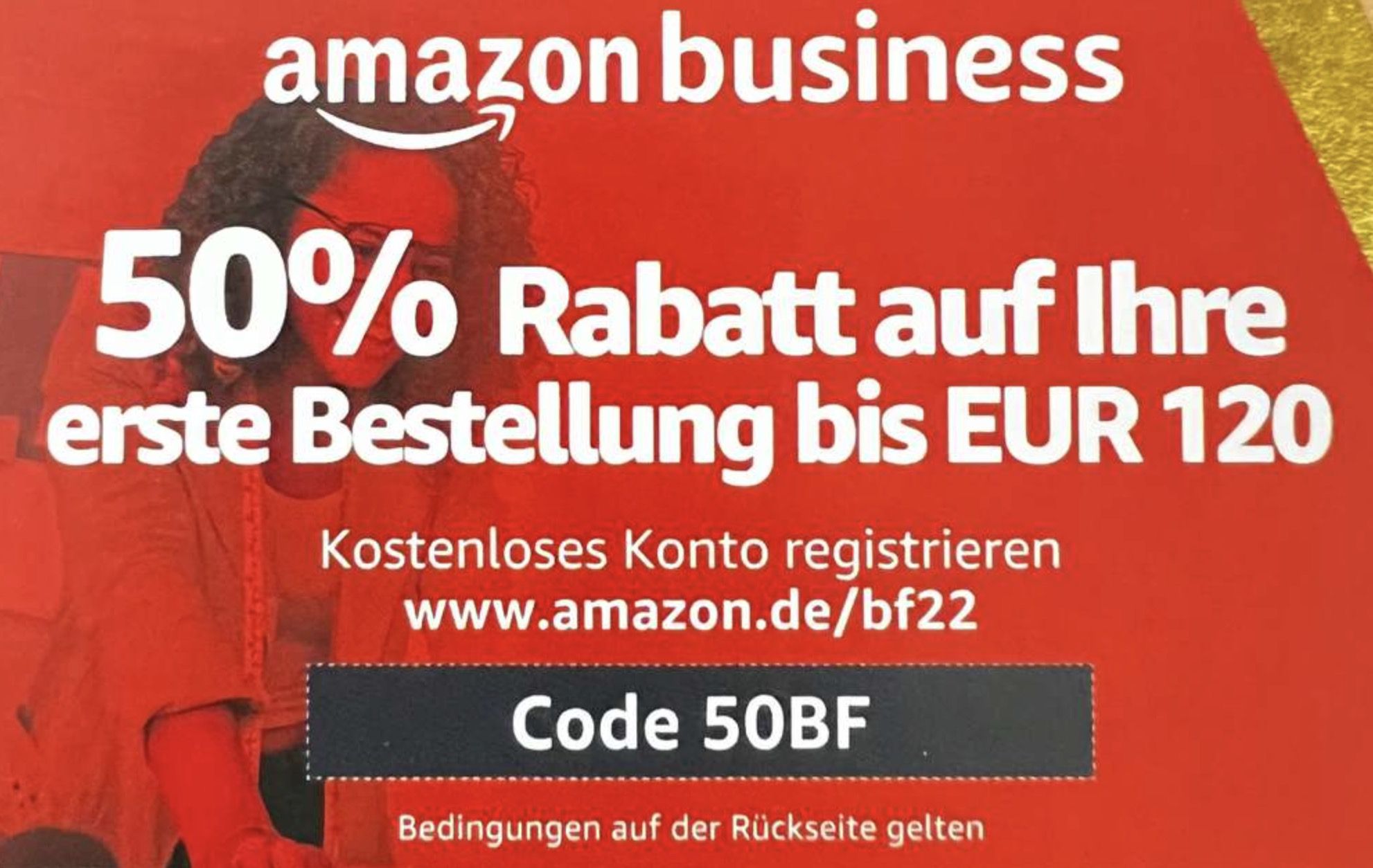 Amazon Business: 50% Rabatt auf eure erste Bestellung bis 120€