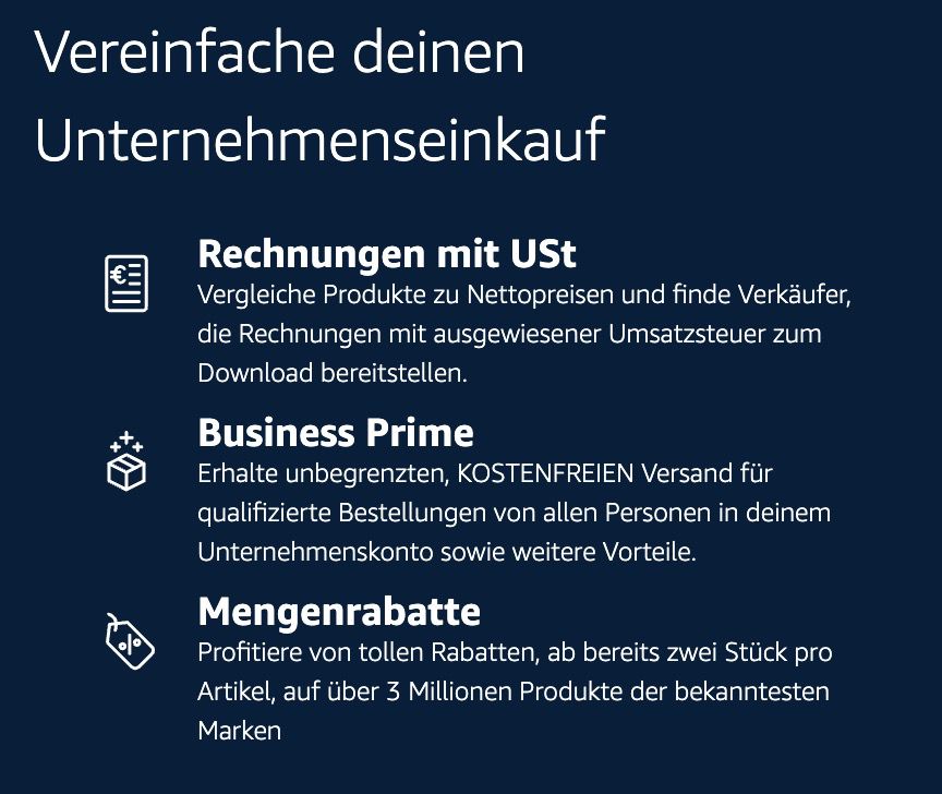 Amazon Business: 50% Rabatt auf eure erste Bestellung bis 120€