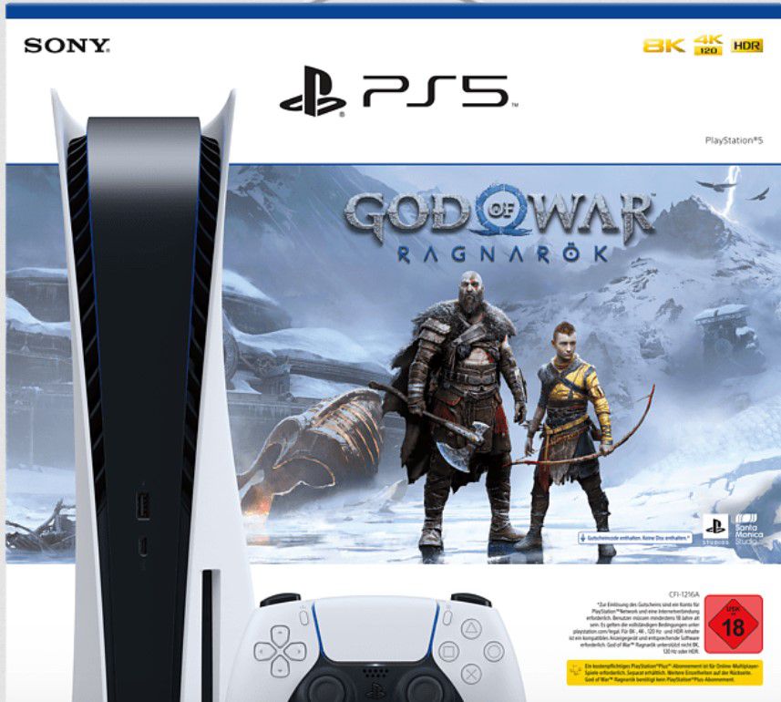 Sony PlayStation 5 Disc inkl. God of War Ragnarök für 499€ (statt 539€)