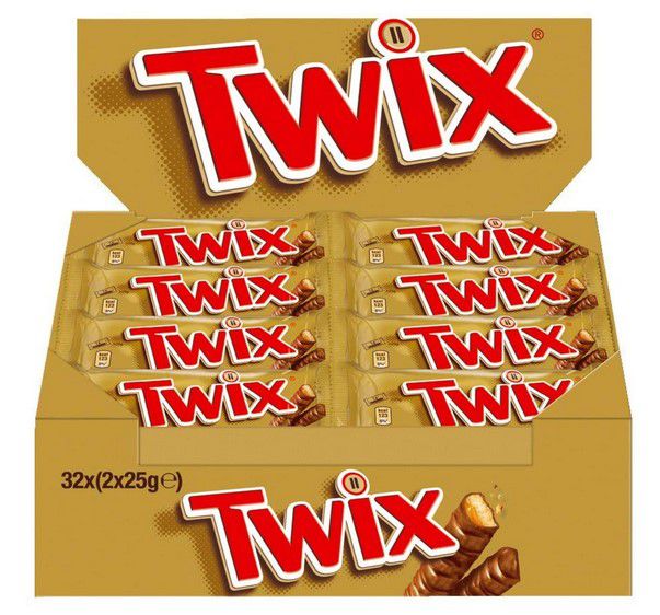 Twix Schokoriegel Weihnachten 32 Packs 1.6kg für 13,53€ (statt 21€)   Prime Sparabo