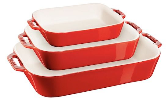 Staub Ceramique Ofenformenset 3 tlg in Kirsch Rot für 62€ (statt 76€)