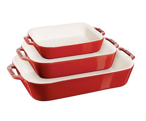 🥘 Staub Ceramique Ofenformenset 3-tlg in Kirsch-Rot für 59,99€ (statt 90€)