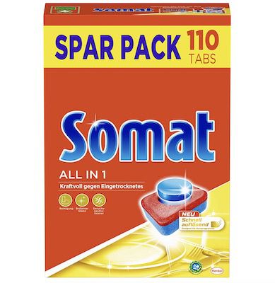 110er Pack Somat All in 1 Spülmaschinen Tabs für 11,55€ (statt 17€)   Prime Sparabo