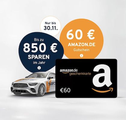 Kfz-Versicherung wechseln (bis zu 850€/Jahr sparen) + Prämie: 60€ Gutschein