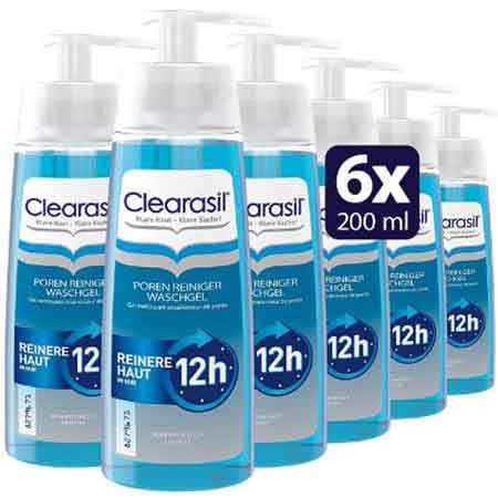 6er Pack Clearasil Porenreiniger Waschgel, 200 ml ab 10,80€ (statt 18€) &#8211; Prime Sparabo