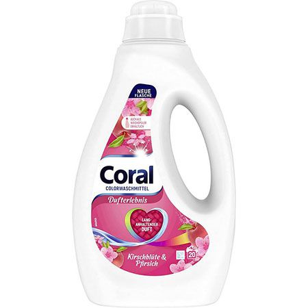 Coral Colorwaschmittel Kirschblüte & Pfirsich, 20WL ab 2,97€   Prime Sparabo