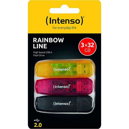 3er Pack Intenso Rainbow Line 32 GB USB 2.0 Stick für 10,99€ (statt 15€)   Prime