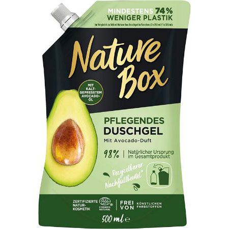 500ml Nature Box Duschgel mit Avocado Öl, Nachfüllbeutel ab 2,75€   Prime Sparabo