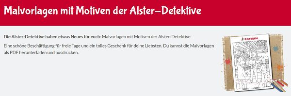 Gratis: Malvorlagen der Alsterdetektive zum Ausdrucken