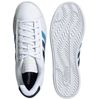 adidas Grand Court Alpha Leder Sneaker in Weiß/Blau für 39,99€ (statt 52€)