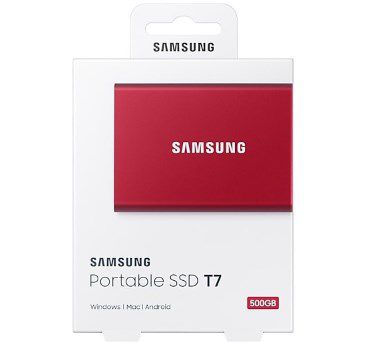 Samsung T7 Portable SSD mit 500GB in Rot ab 64,89€ (statt 66€) +7€ Gutschein